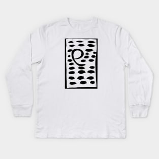 The painting of the letter e  lowercase Kids Long Sleeve T-Shirt